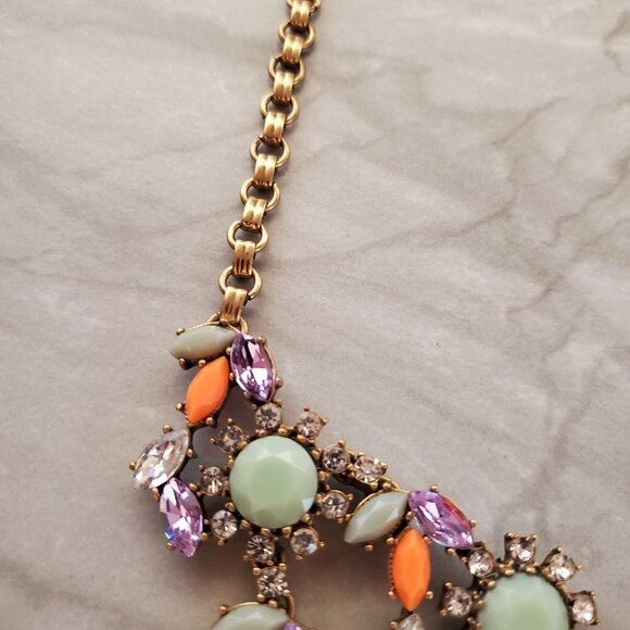 💖 J.Crew RARE HTF Antique Rhinestone Crystal Cluster Statement Necklace 💖 - Picture 8 of 16